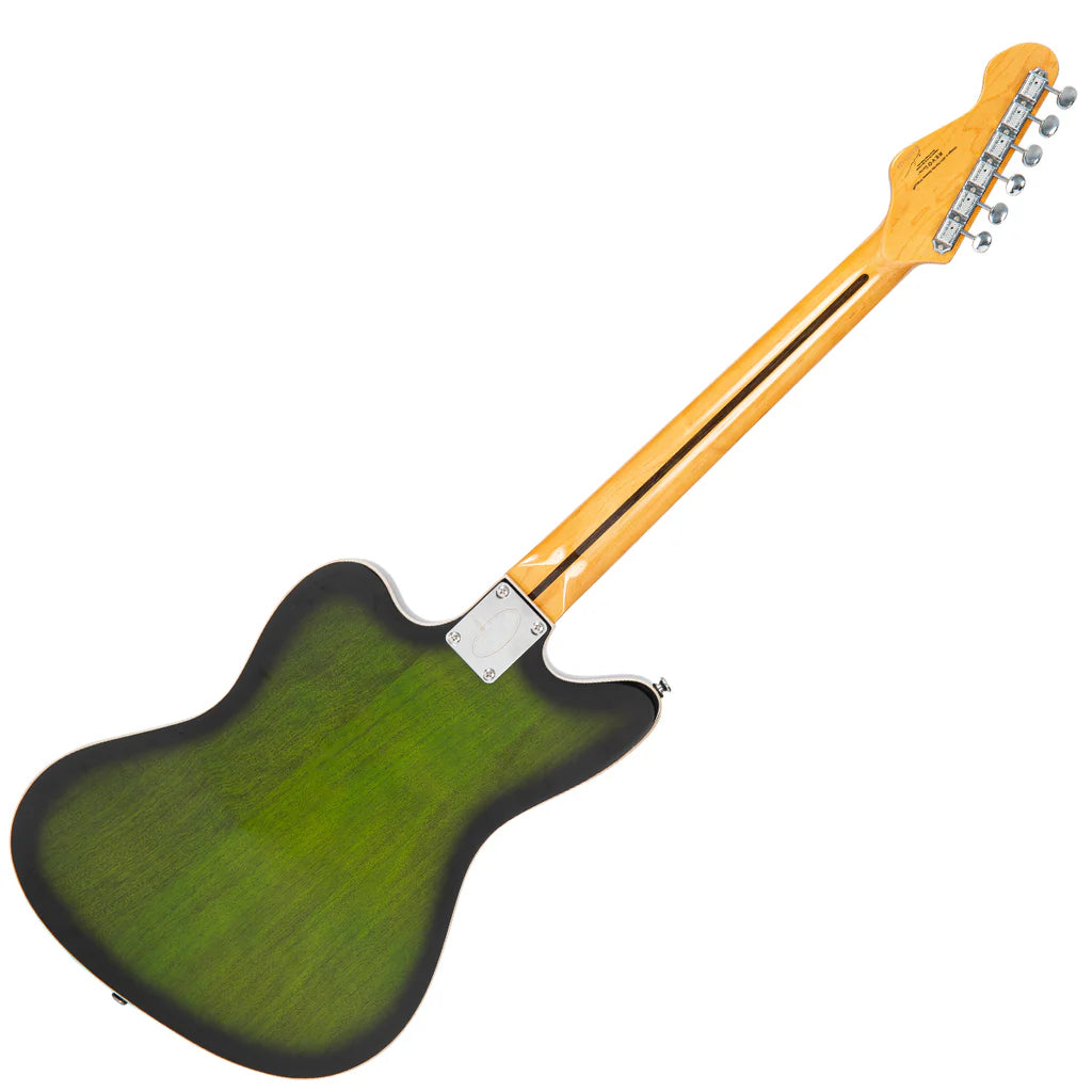 Vintage REVO Series 'Surfmaster' Thinline Twin Electric Guitar - Greenburst