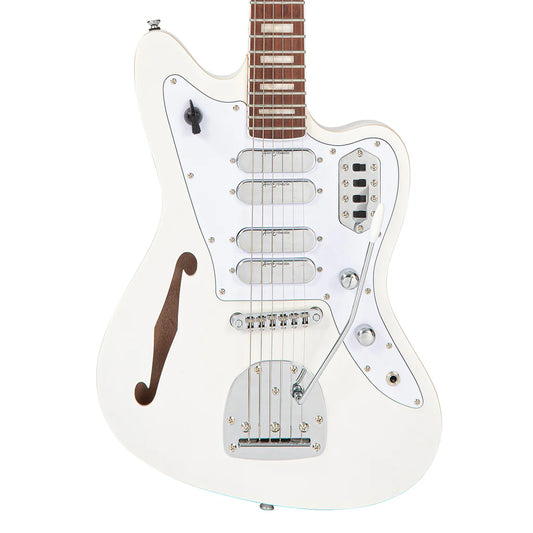 Vintage REVO Series 'Surfmaster' Quad Electric Guitar - Metallic White