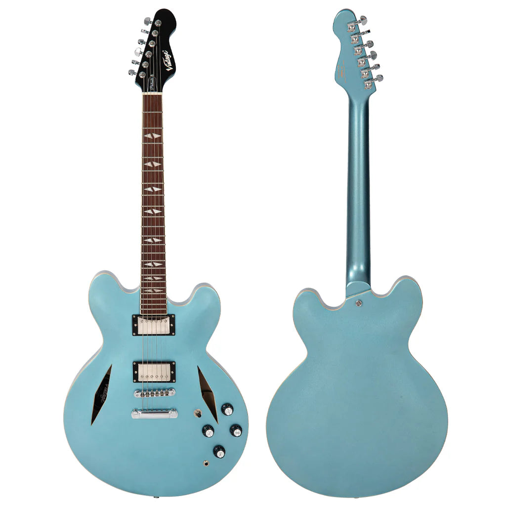 Vintage VSA550 ReIssued Semi-Hollow - Gun Hill Blue