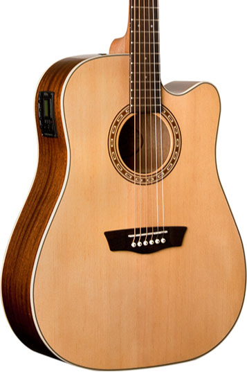 Washburn D7SCE Harvest Dreadnought Cutaway - Natural Gloss