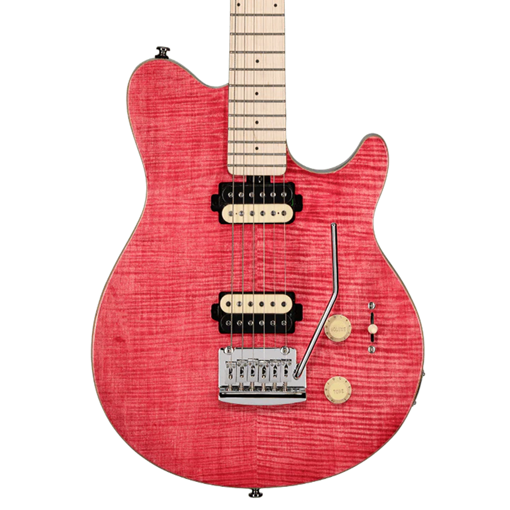 Sterling by Music Man Sub Axis Flame Maple Top - Stain Pink