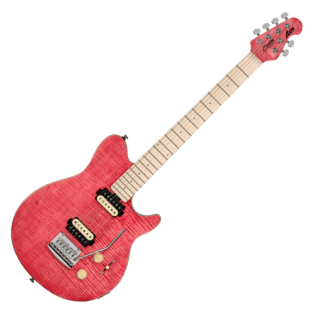 Sterling by Music Man Sub Axis Flame Maple Top - Stain Pink