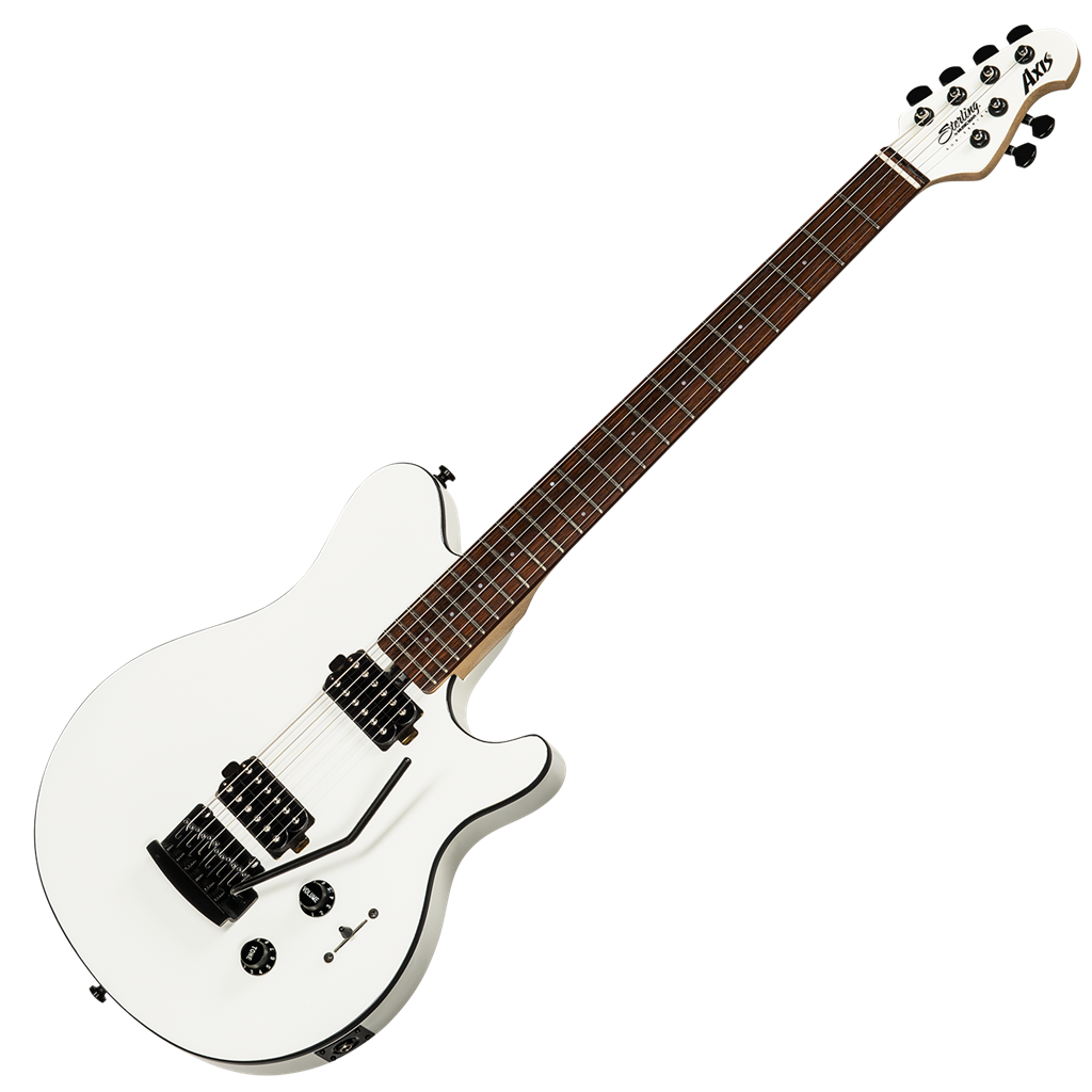 Sterling by Music Man Sub Axis - White w/ Black Binding