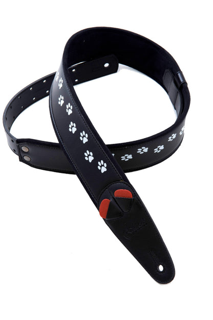 RightOn Mojo Collection Cat Guitar Strap - Black