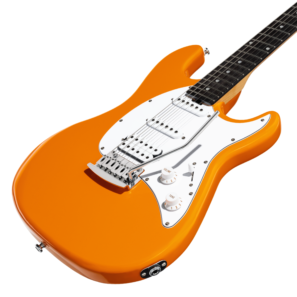 Sterling by Music Man Intro Series Cutlass CT20 HSS Amaranth Neck - Sunrise Orange