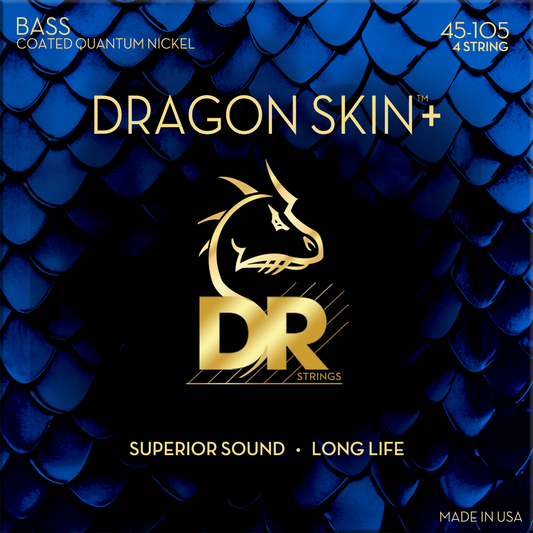 DR Dragon Skin+ Quantum Bass Guitar Strings - Medium - 45-105