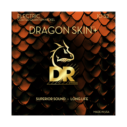 DR Dragon Skin+ Quantum Nickel Electric Guitar Strings - Medium to Heavy - 10-52