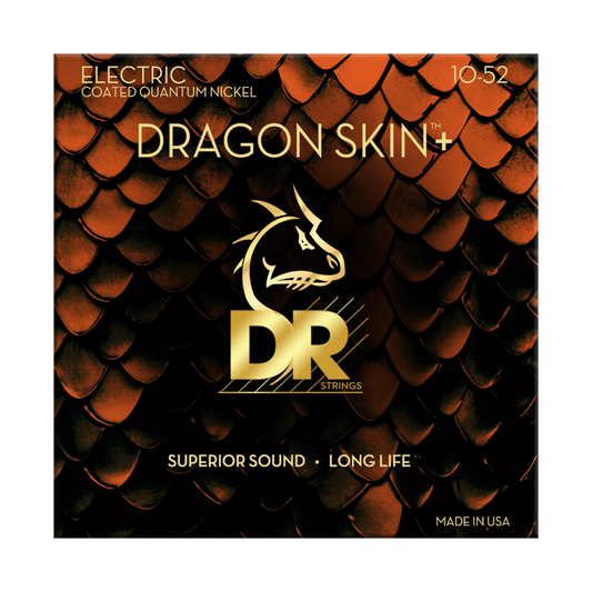 DR Dragon Skin+ Quantum Nickel Electric Guitar Strings - Medium to Heavy - 10-52