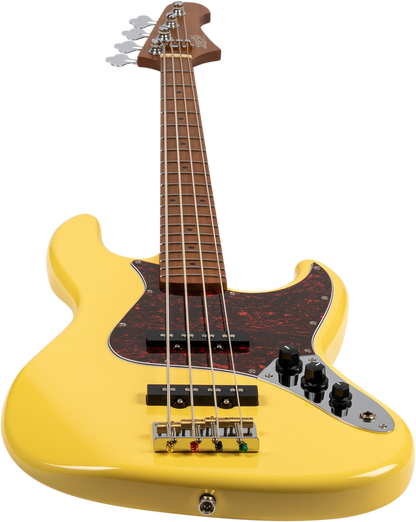 JET JJB300 Bass Guitar - Vintage Yellow