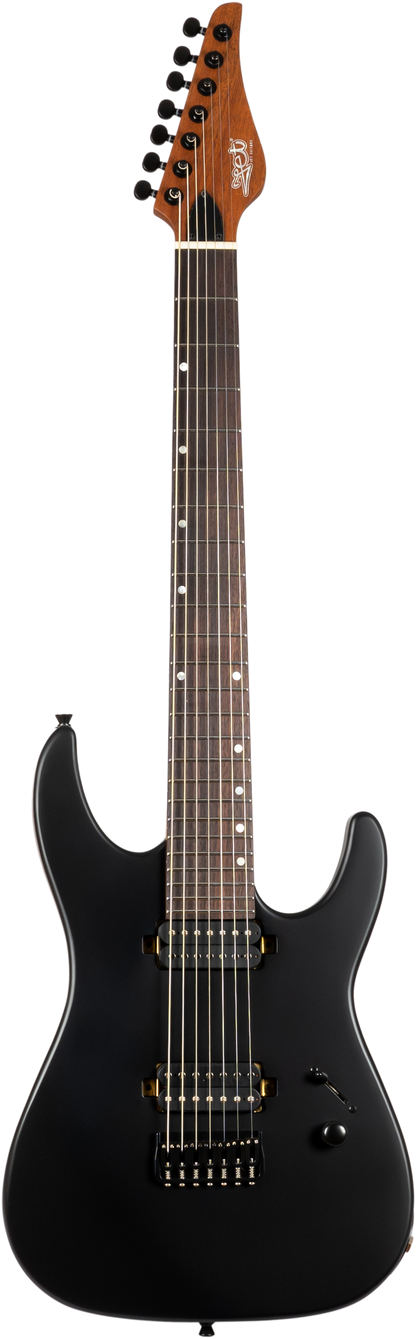 JET JS507 Electric Guitar - Satin Black (7 String)