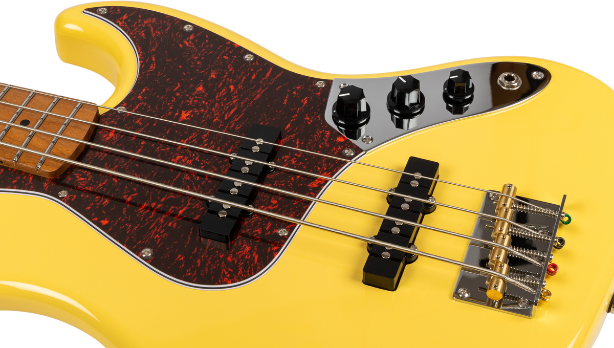 JET JJB300 Bass Guitar - Vintage Yellow