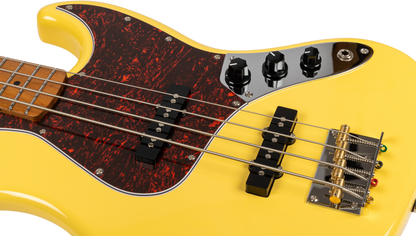 JET JJB300 Bass Guitar - Vintage Yellow