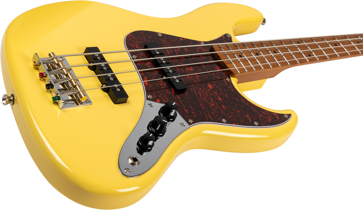 JET JJB300 Bass Guitar - Vintage Yellow