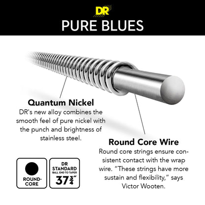 DR Pure Blues Bass Guitar Strings - 45-105