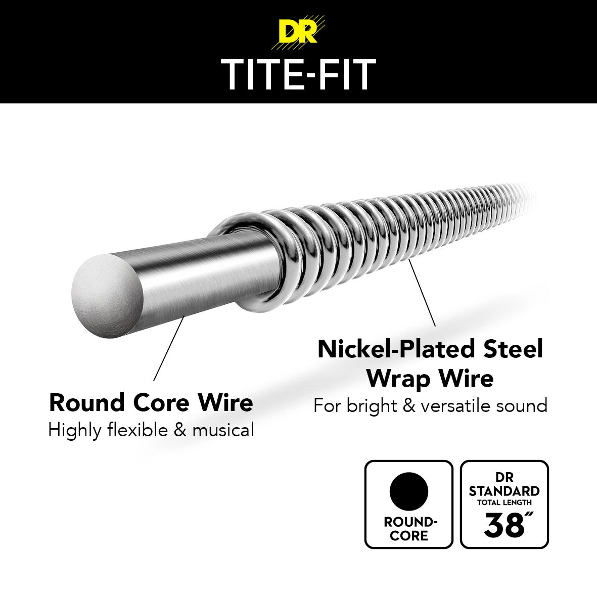 DR Tite-Fit Electric Guitar Strings - 6-Pack - 10-46