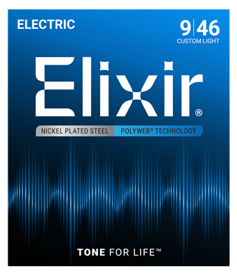 Elixir Polyweb Electric Guitar Strings - 9-46 Custom Light
