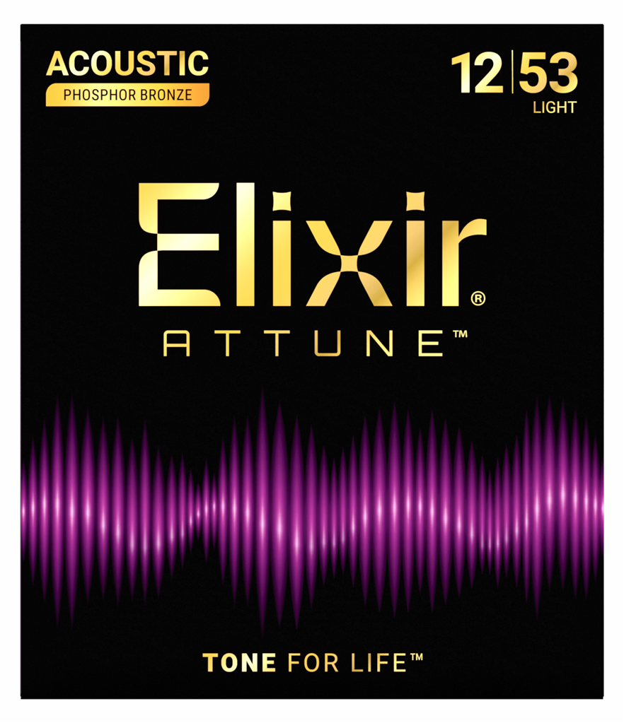 Elixir Attune Phosphor Bronze Acoustic Guitar Strings - 12-53 Light