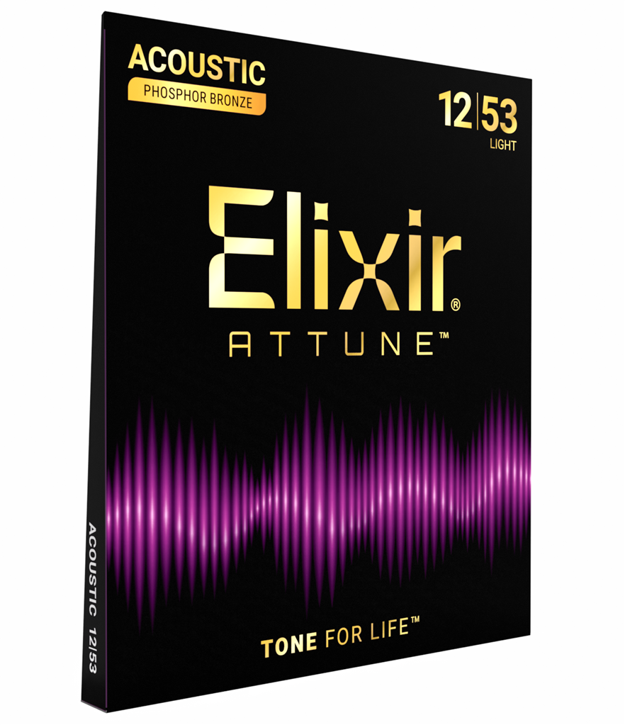 Elixir Attune Phosphor Bronze Acoustic Guitar Strings - 12-53 Light