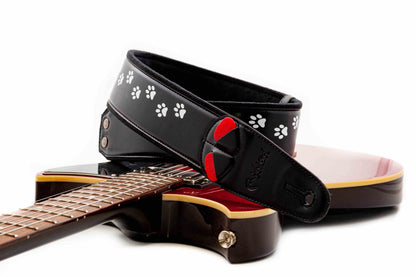 RightOn Mojo Collection Cat Guitar Strap - Black