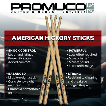 Promuco Drumsticks - Hickory Nylon Tip 5A