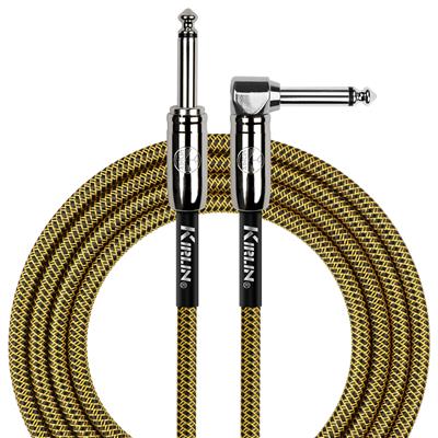 Kirlin Fabric Cable, Straight-Angle, Black/Yellow - 20ft
