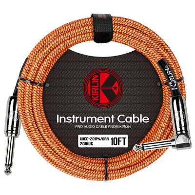 Kirlin Fabric Cable, Straight-Angle, Orange - 10ft
