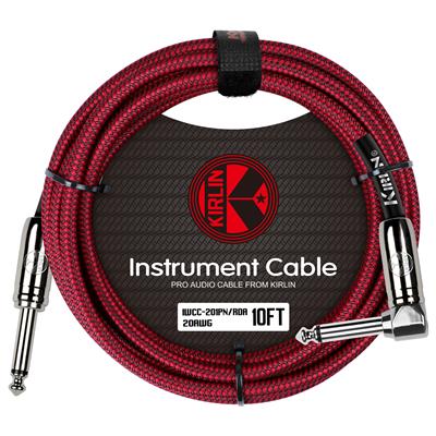 Kirlin Fabric Cable, Straight-Angle, Red - 10ft