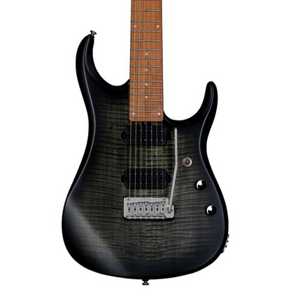 Sterling by Music Man JP15 7 Flame Top Maple - Trans Black Satin