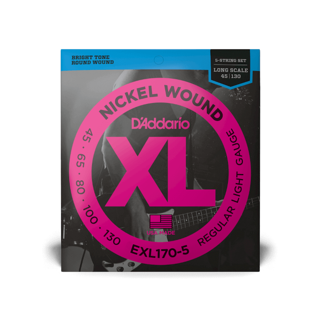 D'Addario EXL170-5 45-130 Nickel Wound Bass Guitar Strings - 5-String