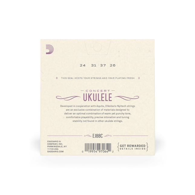 D’Addario Nyltech Ukulele Strings - Concert EJ88C