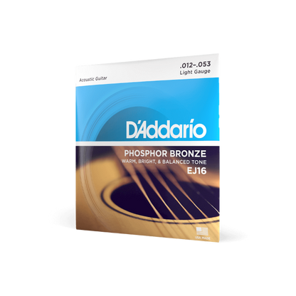 D'Addario 12-53 - Light Phosphor Bronze Acoustic Guitar Strings