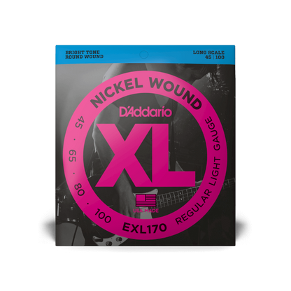 D'Addario EXL170 45-100 Nickel Wound Bass Guitar Strings