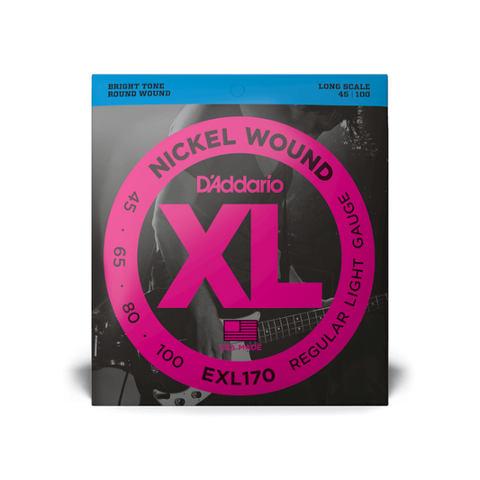 D'Addario EXL170 45-100 Nickel Wound Bass Guitar Strings