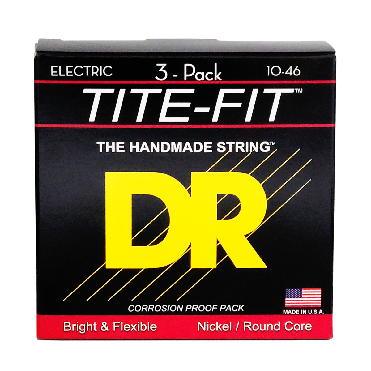 DR Tite-Fit Electric Guitar Strings - 3-Pack - 10-46