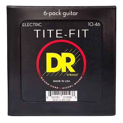 DR Tite-Fit Electric Guitar Strings - 6-Pack - 10-46
