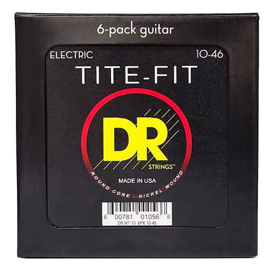 DR Tite-Fit Electric Guitar Strings - 6-Pack - 10-46