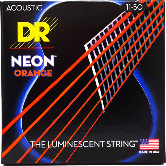 DR Neon Acoustic Guitar Strings - Orange