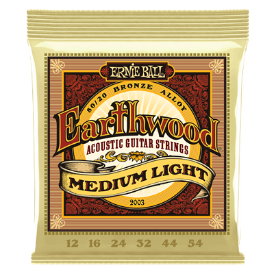 Ernie Ball Earthwood Medium-Light 80/20 Bronze Acoustic Guitar Strings - 12-54