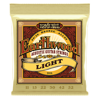 Ernie Ball Earthwood Light 80/20 Bronze Acoustic Guitar Strings - 11-52