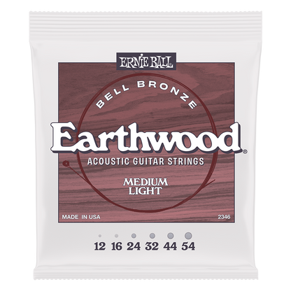 Ernie Ball Earthwood Bell Bronze Acoustic Guitar Strings - Medium Light 12-54