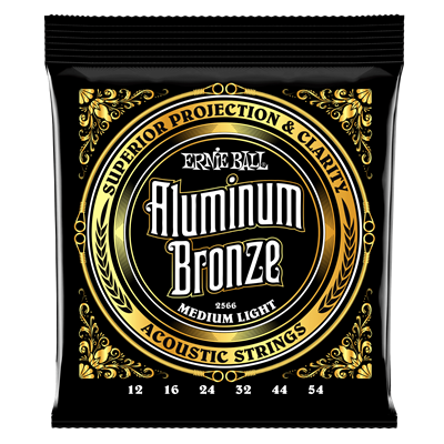 Ernie Ball Aluminium Bronze Medium/Light Acoustic Guitar Strings - 12-54