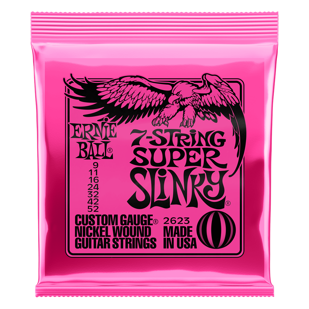 Ernie Ball Super Slinky 7-String Nickel Wound Electric Guitar Strings - 09-52