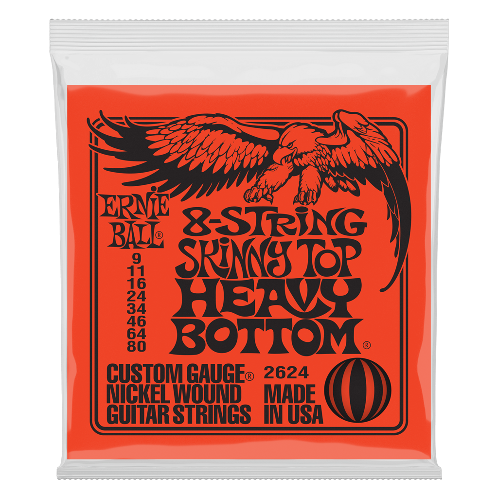 Ernie Ball 8-String Skinny Top Heavy Bottom Nickel Wound Electric Guitar Strings - 09-80