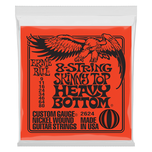 Ernie Ball 8-String Skinny Top Heavy Bottom Nickel Wound Electric Guitar Strings - 09-80