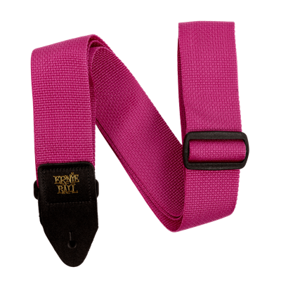 Ernie Ball Polypro Strap - Raspberry & Black