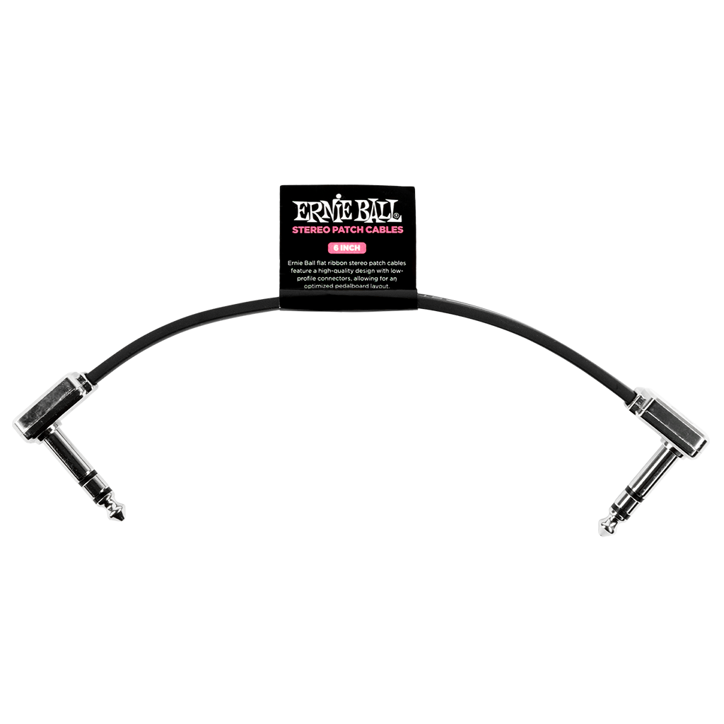 Ernie Ball Flat Ribbon Stereo Patch Cable - 6"