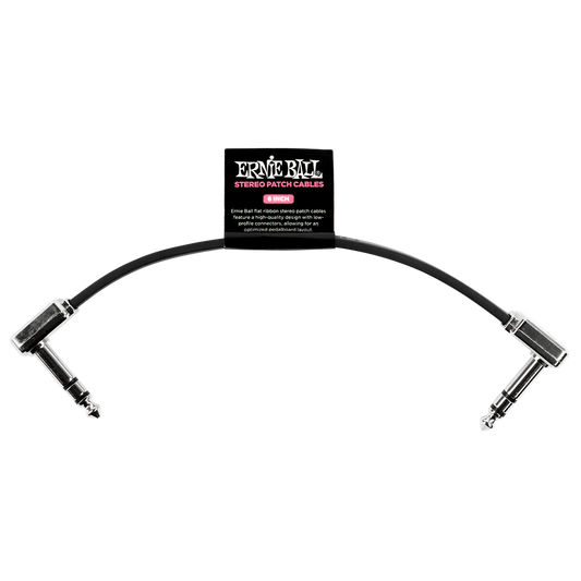 Ernie Ball Flat Ribbon Stereo Patch Cable - 6"