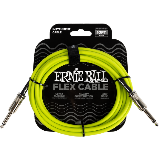 Ernie Ball Flex Instrument Cable 10ft - Green