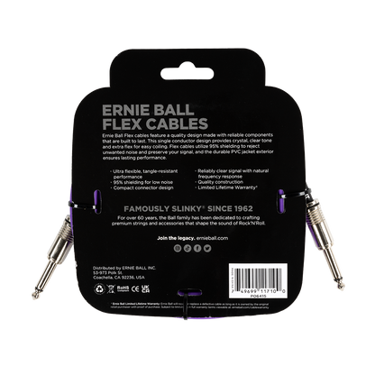Ernie Ball Flex Instrument Cable 10ft - Purple