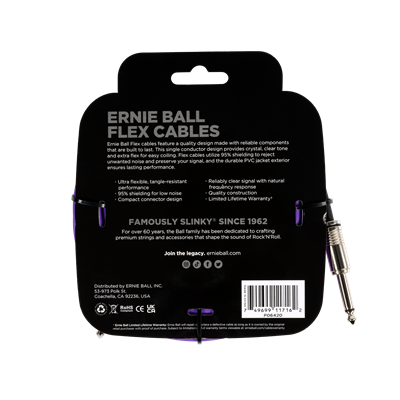Ernie Ball Flex Instrument Cable 20ft - Purple